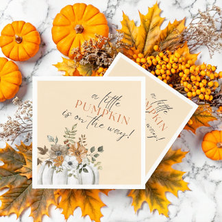 Guardanapo De Papel Um Pequeno Pumpkin está a caminho - Chá de fraldas