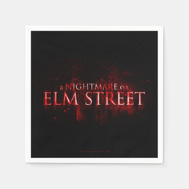Guardanapo De Papel Um pesadelo na Elm Street | Texto Sangrento (Frente)