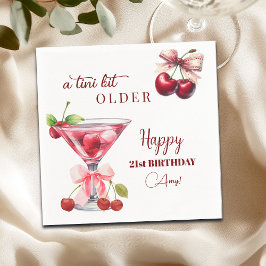 Guardanapo De Papel Um Pouco Mais Velha Chic Cereja Martini Aniversári