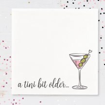 Um Pouco Mais Velha Martini Desenhada à Mão Aniver