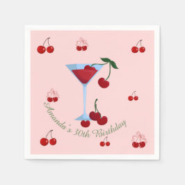 Guardanapo De Papel Um Pouco Mais Velho Aniversário Cherrytini