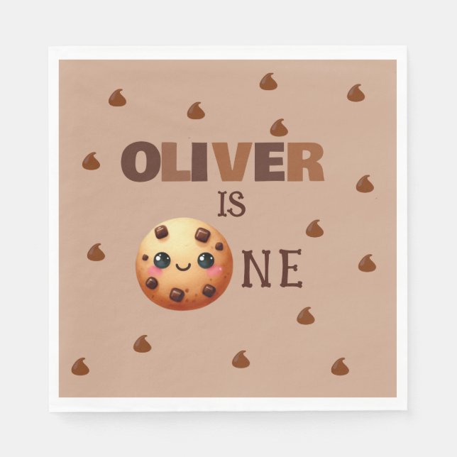 Guardanapo De Papel Um primeiro aniversario de cookies Legal (Frente)