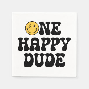 Guardanapo De Papel Um primeiro aniversario Feliz do Cara Retro