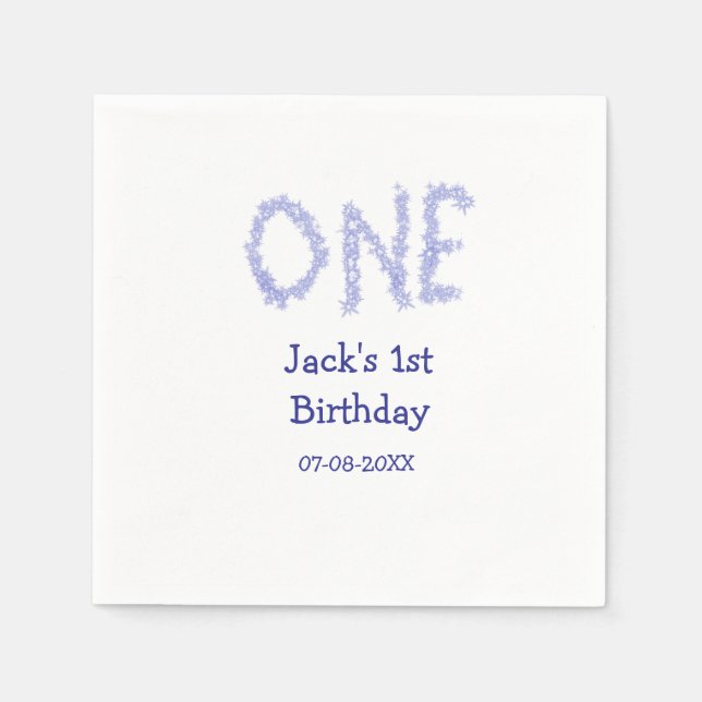 Guardanapo De Papel Um primeiro aniversario moderno de menino brilhant (Frente)