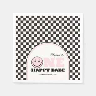 Guardanapo De Papel Um primeiro aniversario Rosa Feliz, Meninas de Beb
