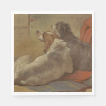 Um Sabujo e um Collie Barbudo (Dois Cães) (Animais