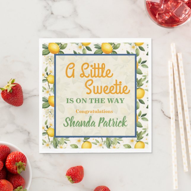 Guardanapo De Papel Um Tema de Bebê Docinho Limão Chá de Bebê (Insitu)