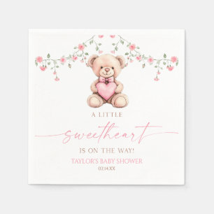 Guardanapo De Papel Um Ursinho Teddy Rosa Pequeno Querido Churrasco de
