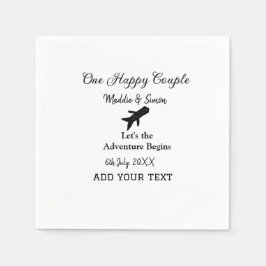 Guardanapo De Papel Uma aventura de vamos feliz começa a co-casamento