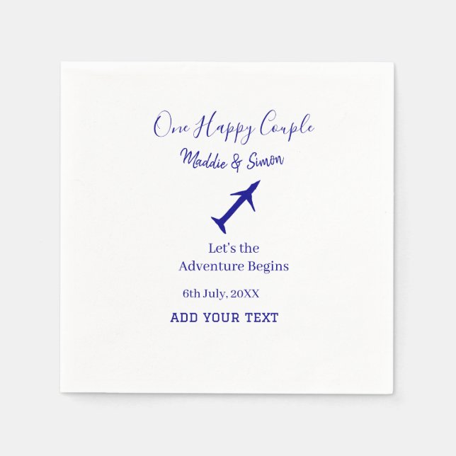 Guardanapo De Papel Uma aventura de vamos feliz começa a co-casamento (Frente)