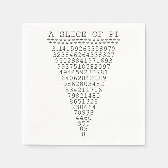 Guardanapo De Papel Uma fatia de apresentação de pi (Frente)