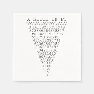 Guardanapo De Papel Uma fatia de apresentação do Pi