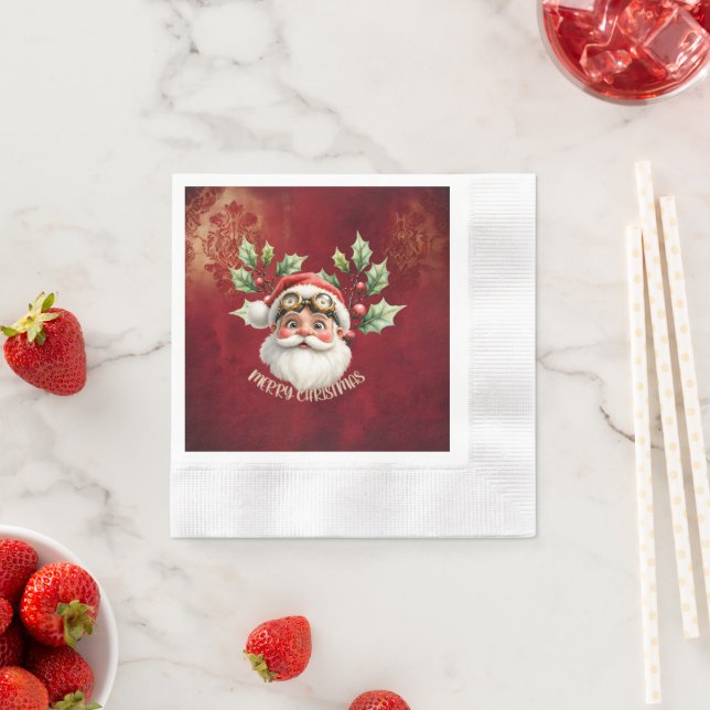 Guardanapo De Papel Uma galinha-branca Santa Claus (Insitu)