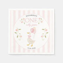 Uma Garota de Ganso Boba Aniversário de 1 ano Rosa