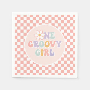 Guardanapo De Papel Uma garota muito fixe Pink Daisy Checker