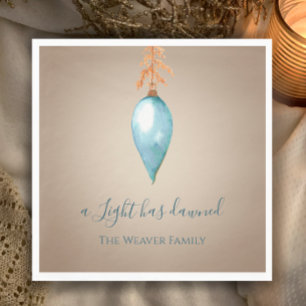 Guardanapo De Papel Uma Luz Acendeu Natal Personalizado para Aquarel