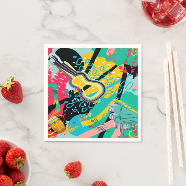 Guardanapo De Papel Uma Mistura Musical Abstrato (Insitu)