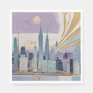 Guardanapo De Papel Uma paisagem urbana lunar