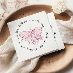 Guardanapo De Papel Uma pequena bailarina está a caminho Pink Sapatilh