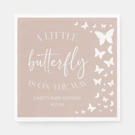 Guardanapo De Papel Uma Pequena Borboleta Está A Caminho Do Chá de fra