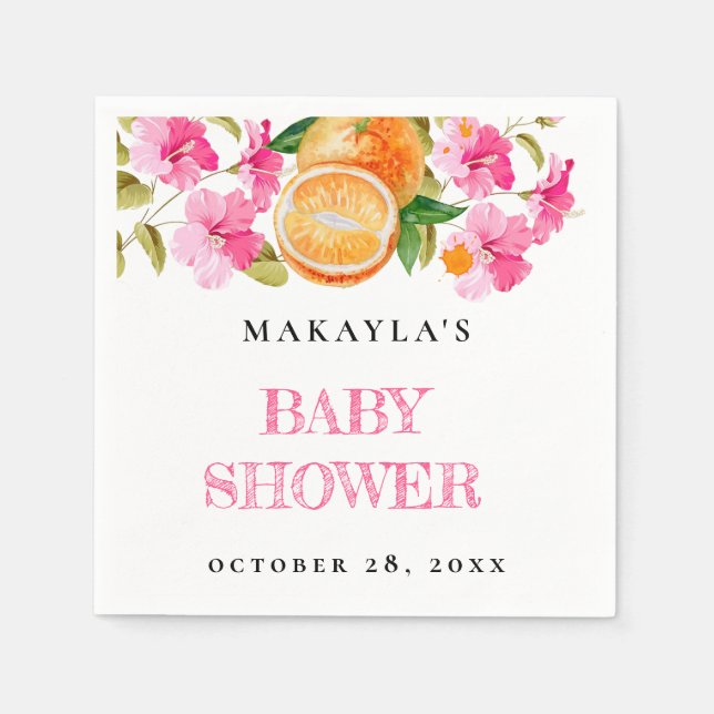 Guardanapo De Papel Uma Pequena Cutie Está A Caminho Do Chá de fraldas (Frente)