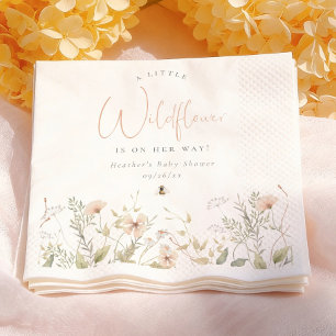 Guardanapo De Papel Uma Pequena Festa de Bebê Menina Abelha Flor Silve