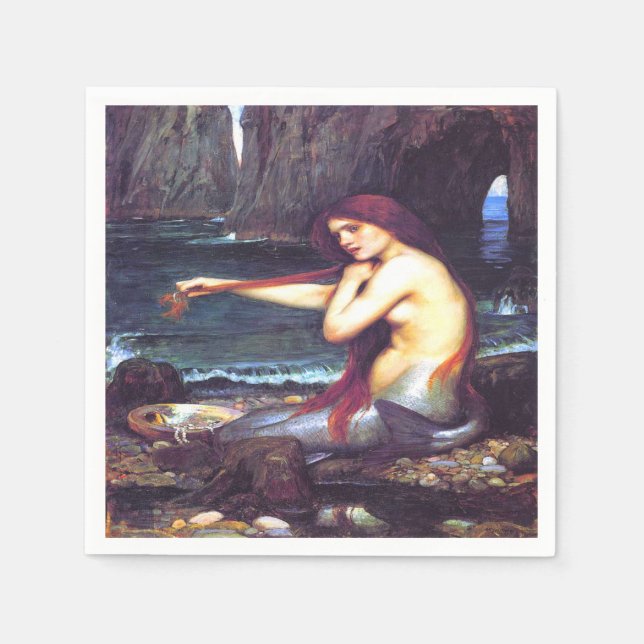 Guardanapo De Papel Uma Sereia John William Waterhouse (Frente)