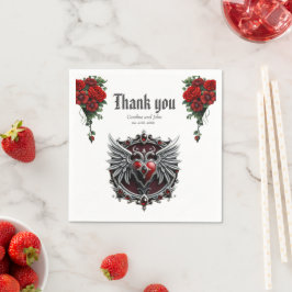 Guardanapo De Papel Uma simbiose gótica, cabelos elegantes e crânios