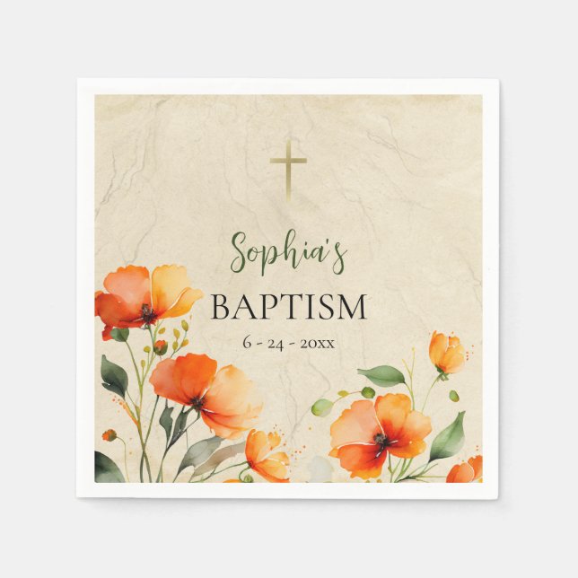 Guardanapo De Papel Uma Vida Iluminada Batismo Cristão Ortodoxo (Frente)