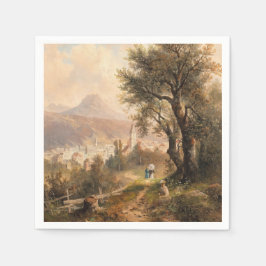 Guardanapo De Papel Uma Vista de Bad Aussee – Emil Barbarini