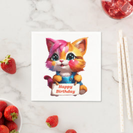 Guardanapo De Papel Un marrant chaton d'anniversaire