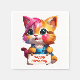 Guardanapo De Papel Un marrant chaton d'anniversaire
