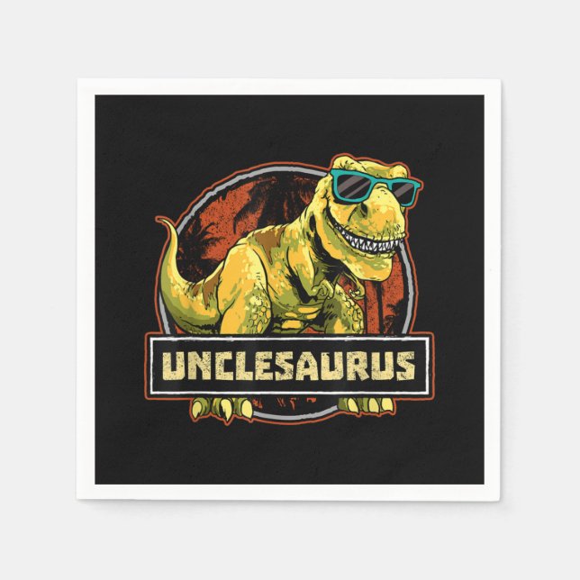 Guardanapo De Papel Unclesaurus T rex Tio Saurus Dinossaur (Frente)