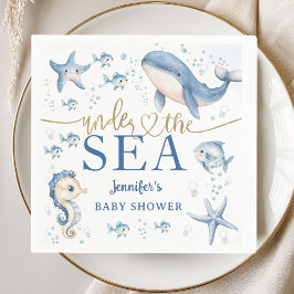Guardanapo De Papel Under The Sea Baby Shower Boy Blue Ocean Paper