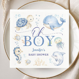 Guardanapo De Papel Under The Sea Ocean Baby Shower Boy Paper Napkins