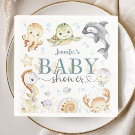 Guardanapo De Papel Under The Sea Ocean Baby Shower Gender Neutral