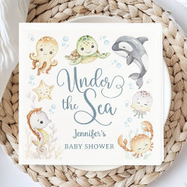 Guardanapo De Papel Under The Sea Ocean Baby Shower Gender Neutral 