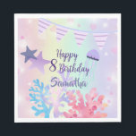 Guardanapo De Papel Under the Sea Paper Napkins –Pink and Purple<br><div class="desc">Under the Sea Paper Napkins – Pink and Purple Birthday & Baby Shower Decorations Create an unforgettable sea-themed party with our pink and purple paper napkins! Featuring an elegant design and vibrant colors, these napkins are perfect for a girl's birthday or a special baby shower. The pink and purple color...</div>