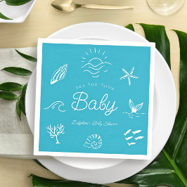 Guardanapo De Papel Under the Sea You Soon Blue Boy Baby Shower