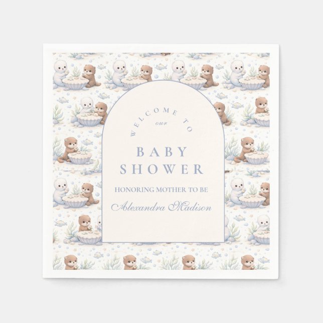 Guardanapo De Papel Underwater Sea Creatures Baby Shower (Frente)