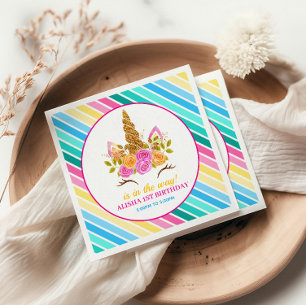 Guardanapo De Papel Unicorn Birthday primeiro aniversario Party
