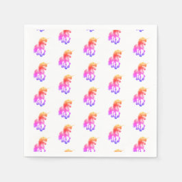Guardanapo De Papel Unicorn Neon