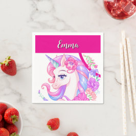 Guardanapo De Papel unicórnio & personalize seu nome