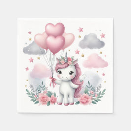 Guardanapo De Papel Unicórnio Rosa