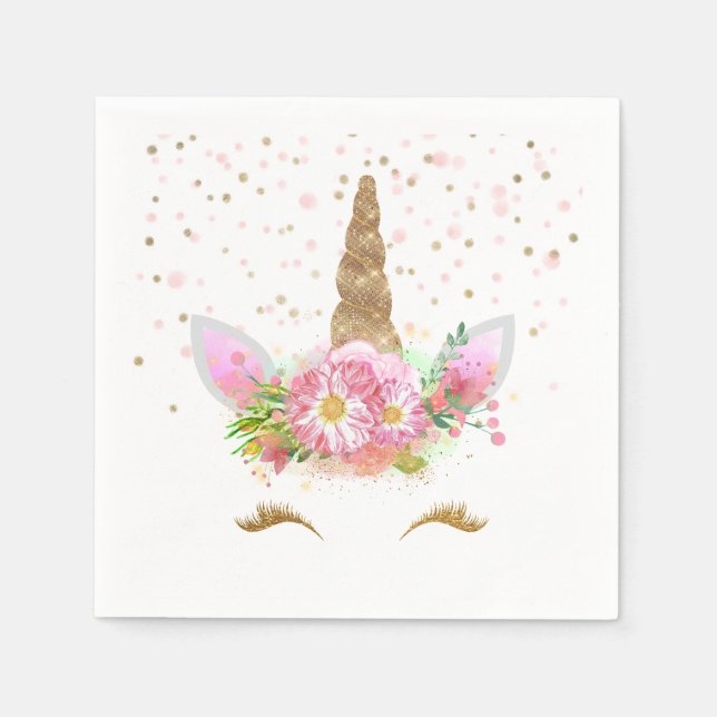 Guardanapo De Papel Unicórnios em Bloom (Frente)