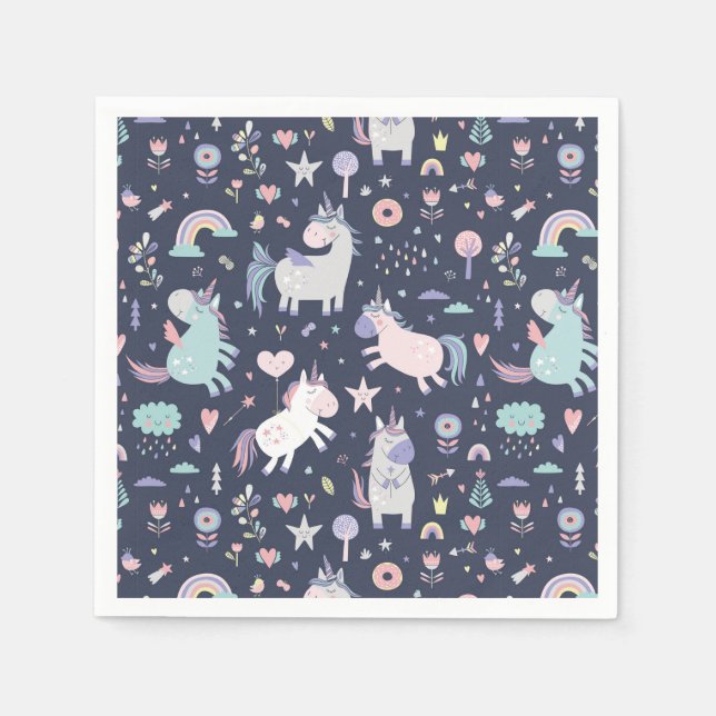 Guardanapo De Papel Unicorns Napkins (Frente)