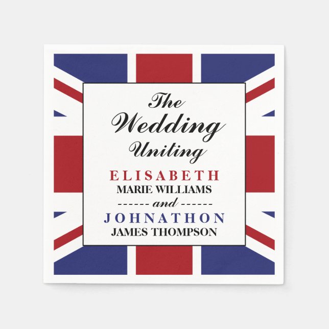 Guardanapo De Papel Union Jack Flag British Wedding (Frente)