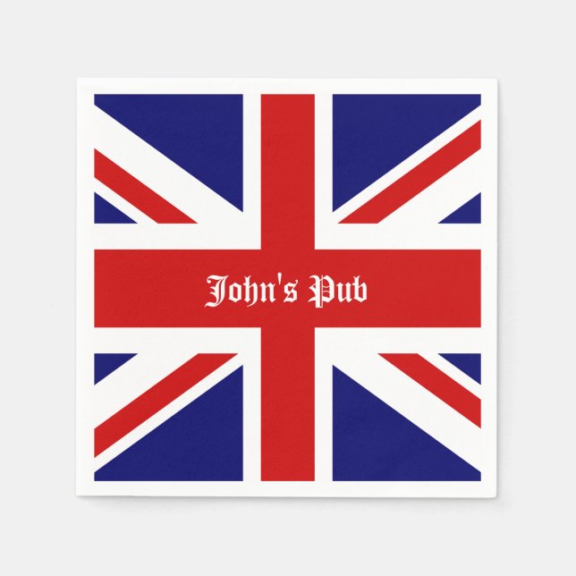 Guardanapo De Papel Union Jack Personalizated British Pub (Frente)