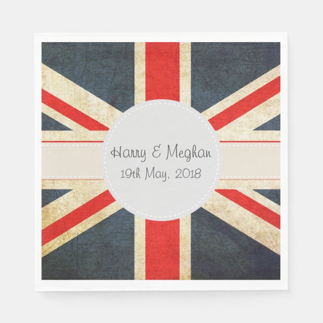 Guardanapo De Papel Union Jack Royal Wedktail Napkins (Frente)