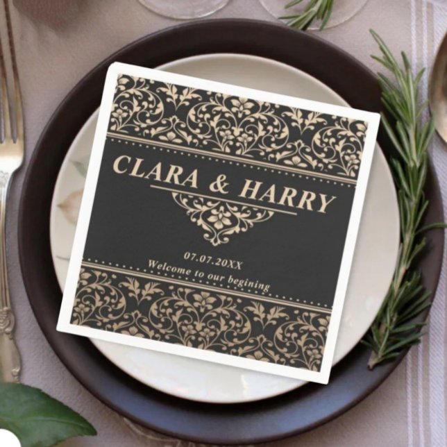 Guardanapo De Papel Unique fancy minimalist boho modern wedding  (Criador carregado)